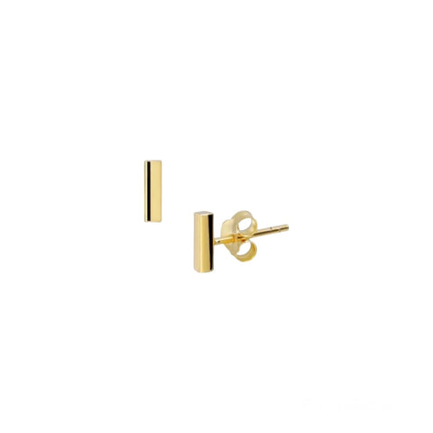 Sterling Silver Bar Studs - Gold