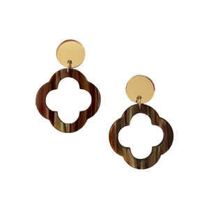 Quatrefoil Drop Earrings - Bronze